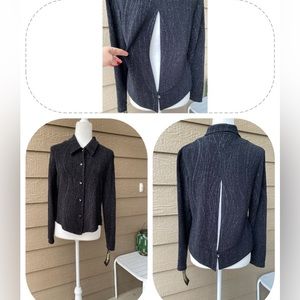 Ronni Nicole By Ouida Long Sleeveless Dressy blazer stretch black glitter so 10